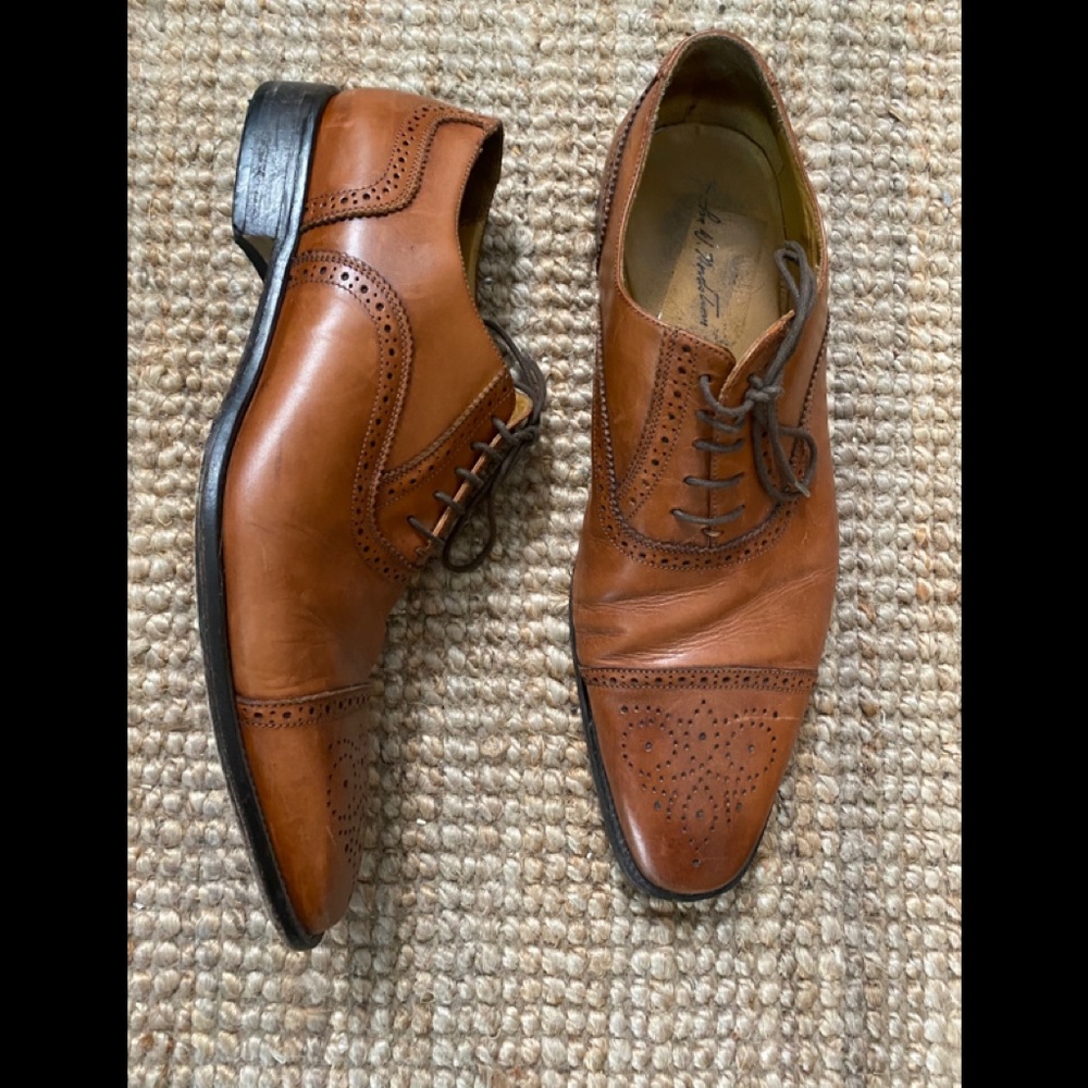 Men Brown Leather dress shoes size 11